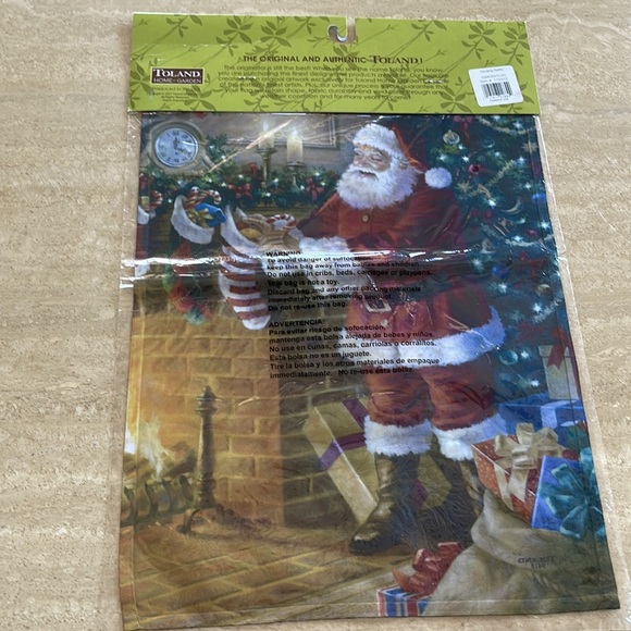 Santa with Gifts Flag Winter Wonderland Holiday Christmas - Picture 7 of 8